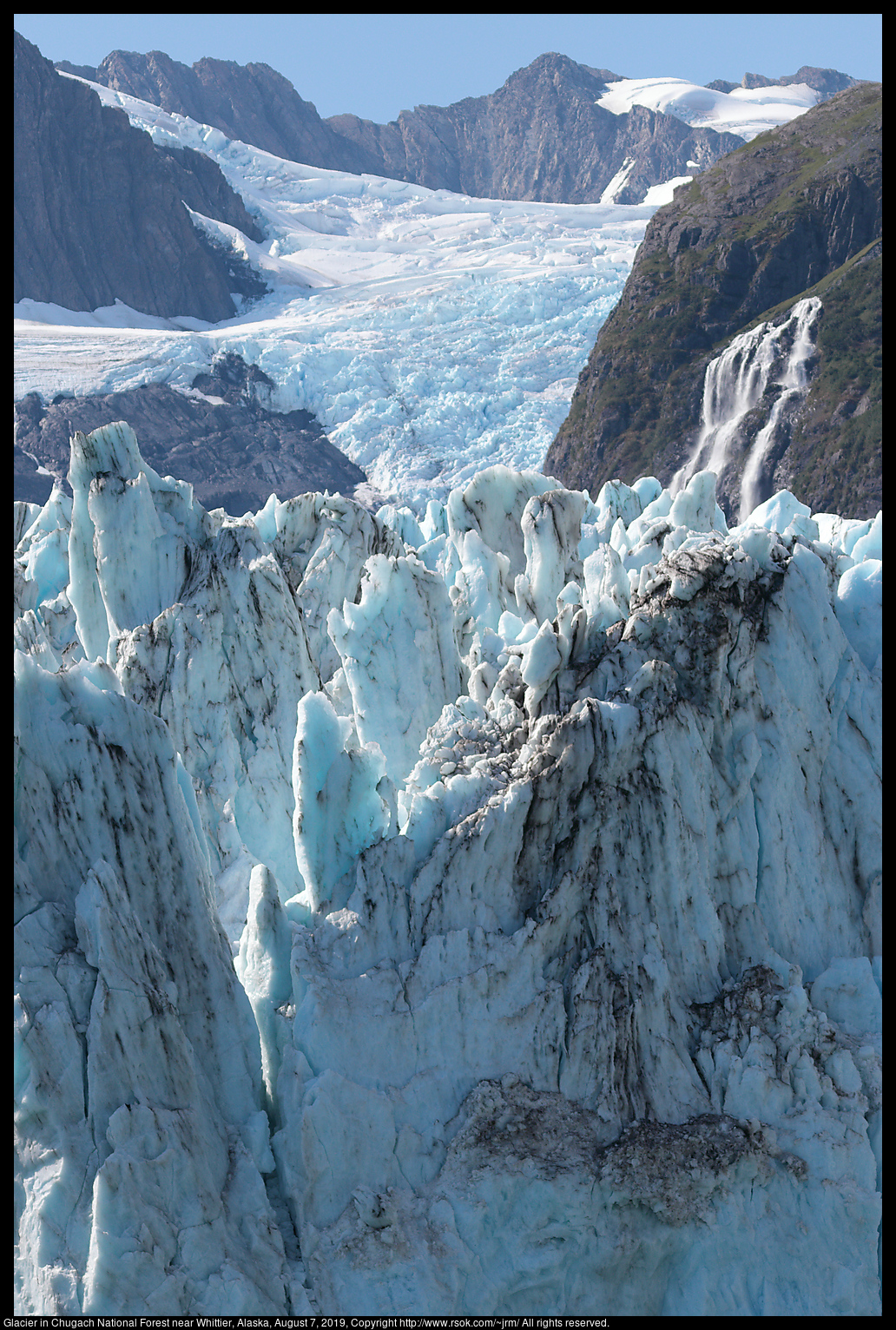 Glacier in Chugach National Forest near Whittier, Alaska, August 7, 2019