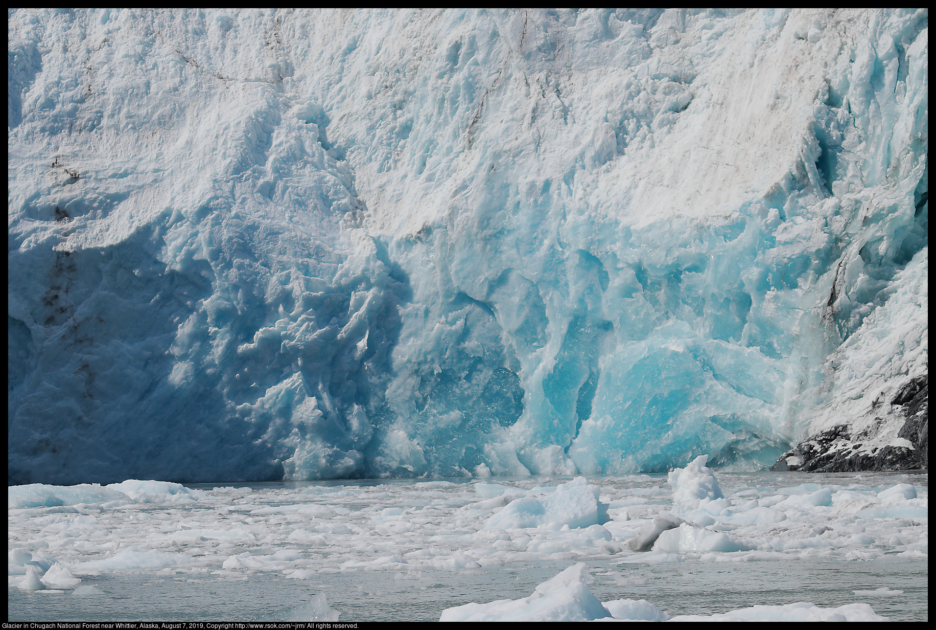 Glacier in Chugach National Forest near Whittier, Alaska, August 7, 2019