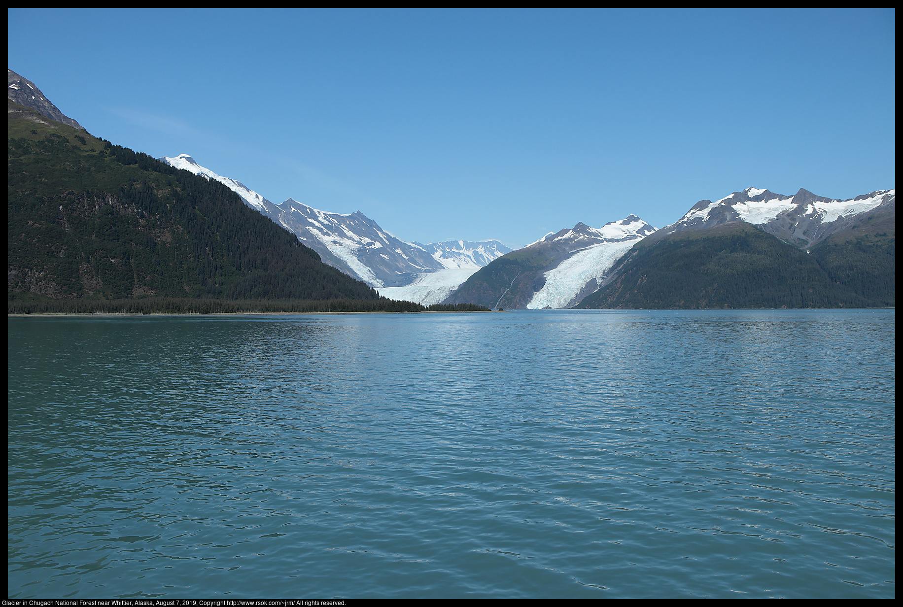 Glacier in Chugach National Forest near Whittier, Alaska, August 7, 2019