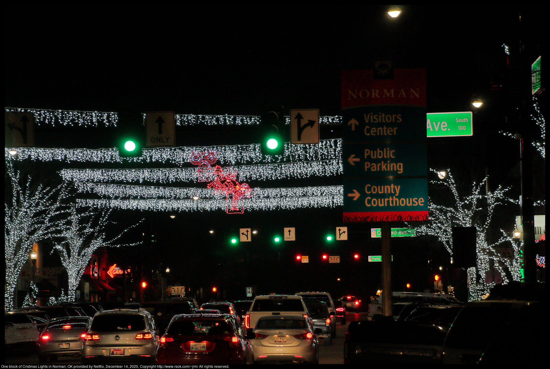 One block of Cristmas Lights in Norman, OK provided by Netflix, December 14, 2020