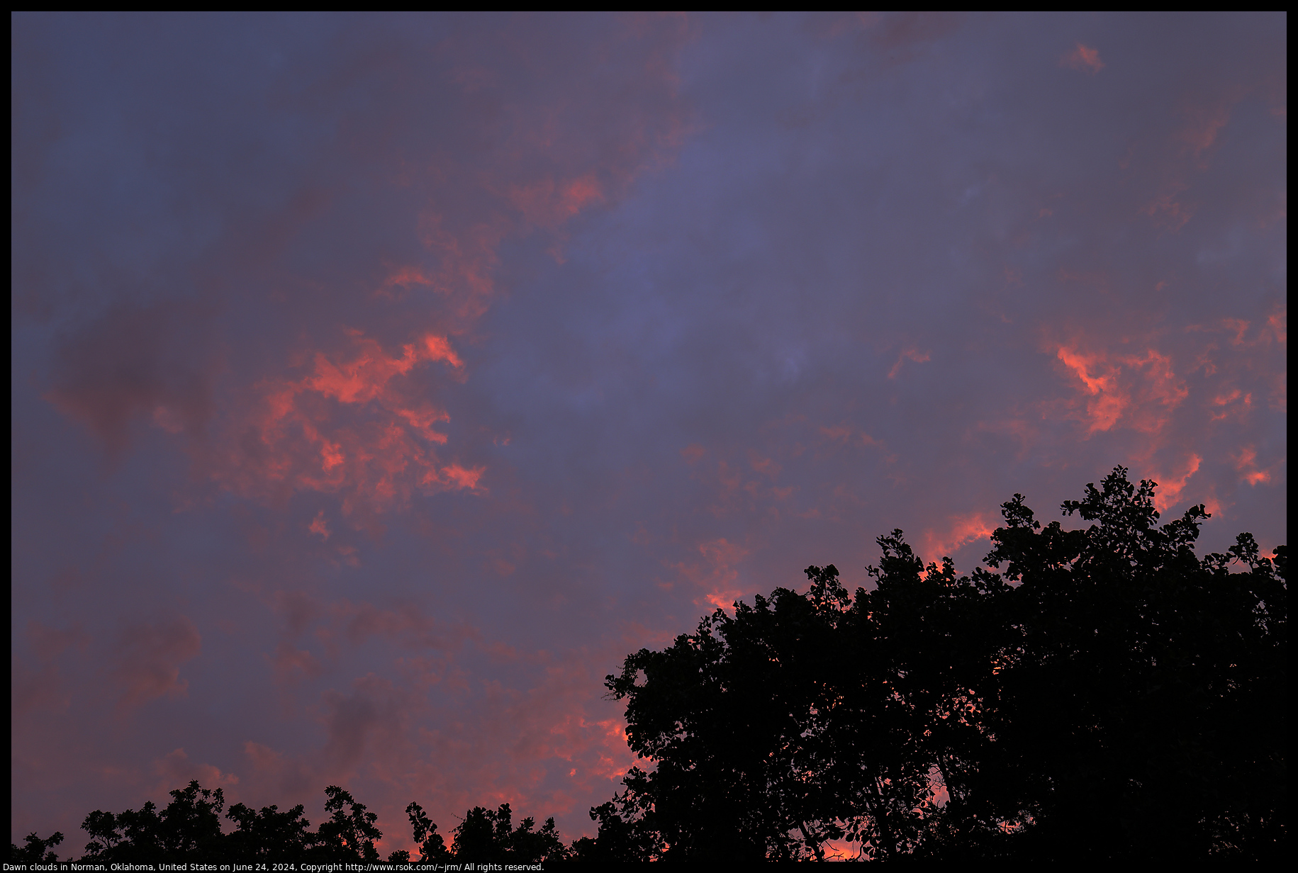 Dawn clouds in Norman, Oklahoma, United States on June 24, 2024