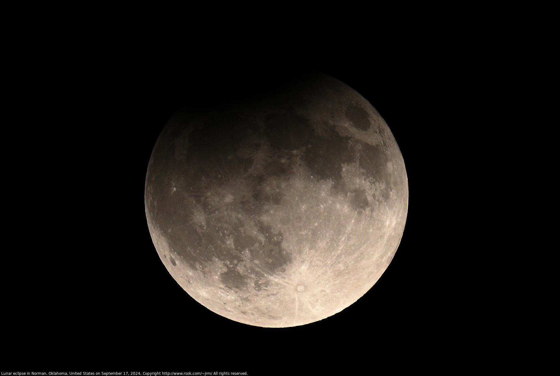 Lunar eclipse in Norman, Oklahoma, United States on September 17, 2024